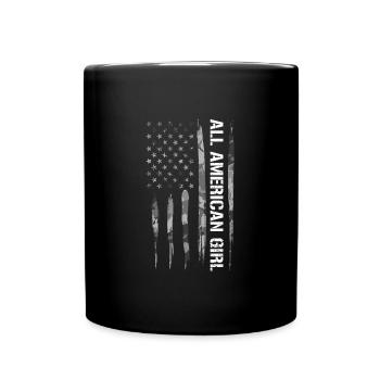 All American Girl - American Flag - Tasse einfarbig - Schwarz - Vorne