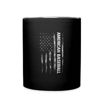 American Baseball - American Flag - Full Colour Mug - black - Front