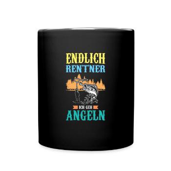 Angler Opa Großvater Geschenk - Tasse einfarbig - Schwarz - Vorne