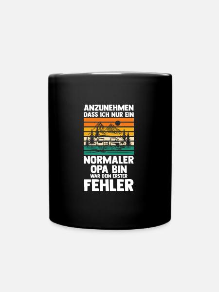 Camper Opa Camping Geschenk - Tasse einfarbig - Schwarz