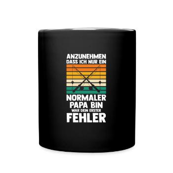 Angler Papa Angeln Geschenk - Tasse einfarbig - Schwarz - Vorne