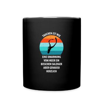 Taucher tauchen Sporttaucher Gerätetauchen - Tasse einfarbig - Schwarz - Vorne