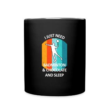 Badminton Badminton Badminton Player Chocolat - Mug uni - noir - Devant