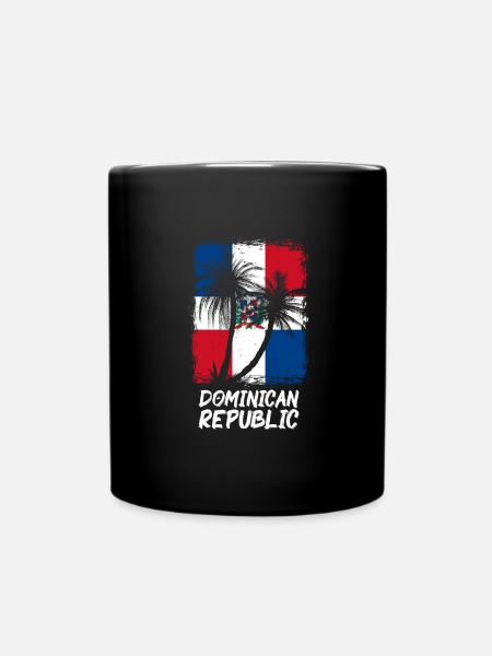 Dominikanische Republik Flagge Dom Rep Fahne Reise - Tasse einfarbig - Schwarz