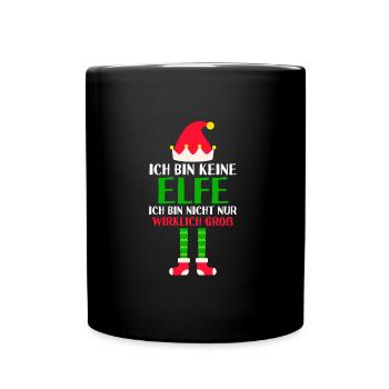 Weihnachten Elfe Elfen Geschenk - Tasse einfarbig - Schwarz - Vorne
