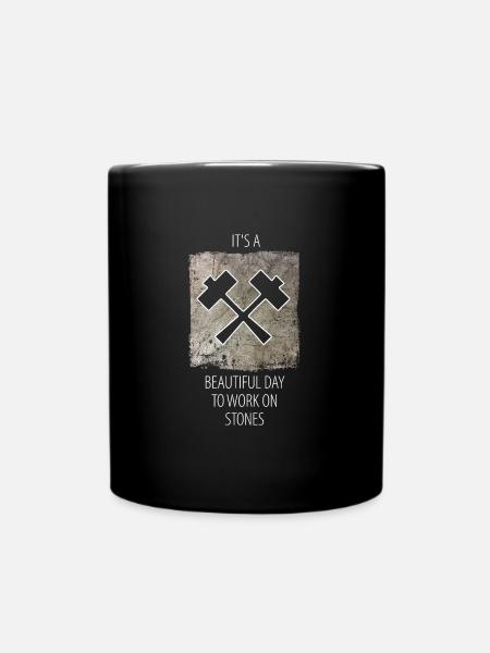Steinmetz Steinbildhauer Spruch - Tasse einfarbig - Schwarz