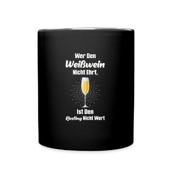 Weißwein Wein Weinfest Geschenk - Tasse einfarbig - Schwarz - Vorne