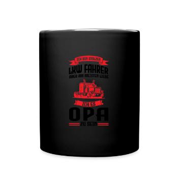 LKW Fahrer Opa Lastwagenfahrer Geschenk - Tasse einfarbig - Schwarz - Vorne