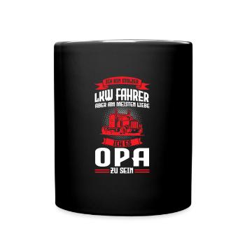 LKW Fahrer Opa Großvater Geschenk - Tasse einfarbig - Schwarz - Vorne