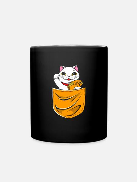 Porte-bonheur Maneki Neko Japon - Mug uni - noir