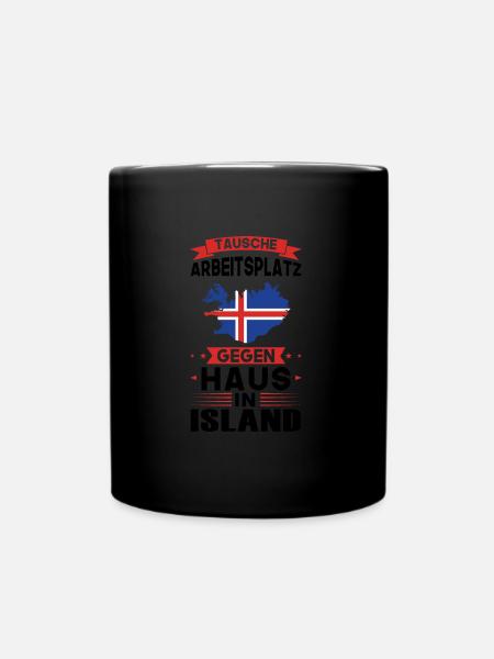 Island Flagge Islandisch Geschenk - Tasse einfarbig - Schwarz