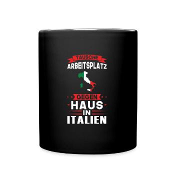 Italien Flagge Italienisch Geschenk - Tasse einfarbig - Schwarz - Vorne