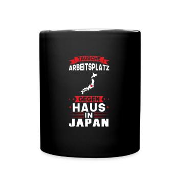 Japan Flagge Japanisch Geschenk - Tasse einfarbig - Schwarz - Vorne