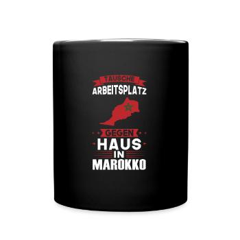 Marokko Flagge Marokkanisch Geschenk - Tasse einfarbig - Schwarz - Vorne