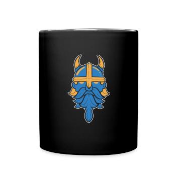 Schweden Schwedisch Wikinger Wiking - Tasse einfarbig - Schwarz - Vorne