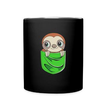Faultier Faulheit Faulenzer Morgenmuffel - Tasse einfarbig - Schwarz - Vorne