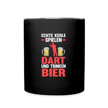 Dart Papa und Hobby Dart spieler Geschenk - Tasse einfarbig - Schwarz - Vorne