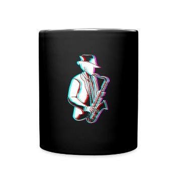Saxophon Saxophonist - Tasse einfarbig - Schwarz - Vorne