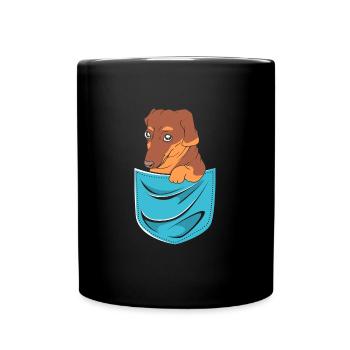 Dackel - Tasse einfarbig - Schwarz - Vorne
