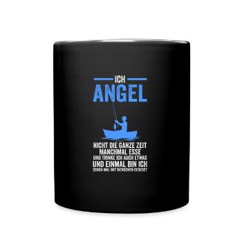 Angeln Fische Angler Geschenk - Tasse einfarbig - Schwarz - Vorne