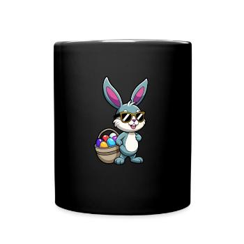 Happy Easter - Osterhase - Osterei - Geschenk - Tasse einfarbig - Schwarz - Vorne