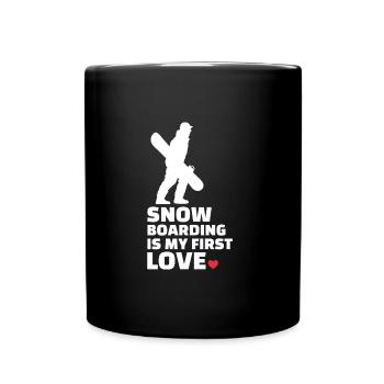 I Love Snowboarding Stylish Snowboarding - Full Colour Mug - black - Front