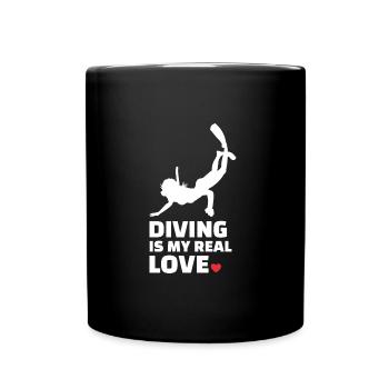 J’adore plonger - Mug uni - noir - Devant