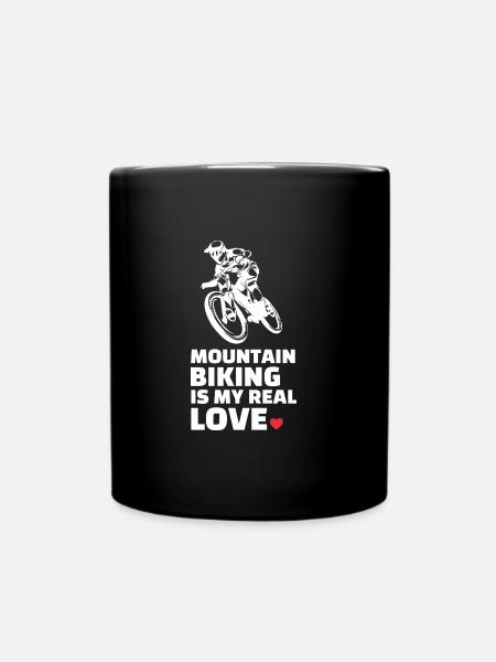 Ich Liebe Mountainbiken - Tasse einfarbig - Schwarz