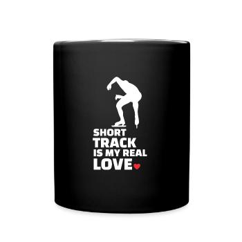 Ich Liebe Kurze Strecke Und Eislaufen - Tasse einfarbig - Schwarz - Vorne