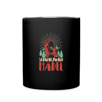 Schwarzwald Schwarzwaldmädel Bollenhut Damen - Tasse einfarbig - Schwarz - Vorne