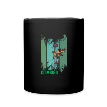 Bouldern Klettern Sportarten Turnhalle Wand - Tasse einfarbig - Schwarz - Vorne