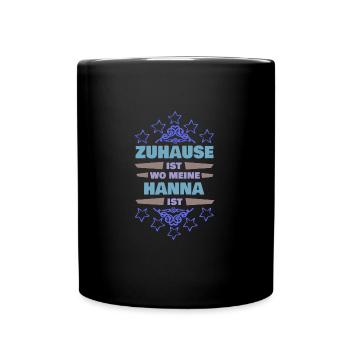 Vorname Hanna - Tasse einfarbig - Schwarz - Vorne