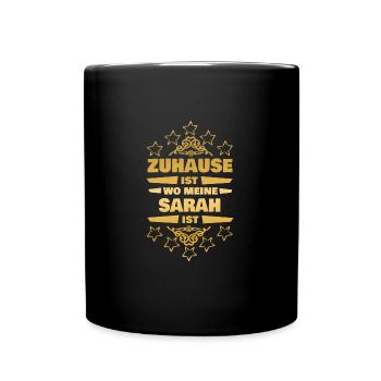 Ehefrau Sarah - Tasse einfarbig - Schwarz - Vorne