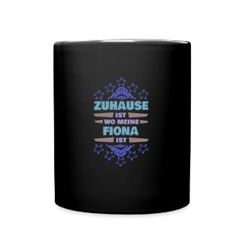 Sprüche Fiona - Tasse einfarbig - Schwarz - Vorne