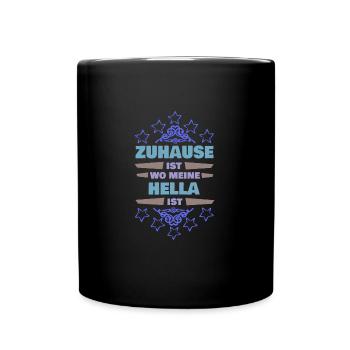 Sprüche Hella - Tasse einfarbig - Schwarz - Vorne