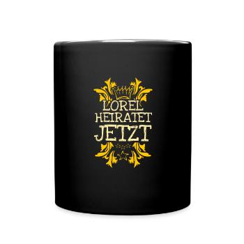 Lorel als Bachelor - Tasse einfarbig - Schwarz - Vorne
