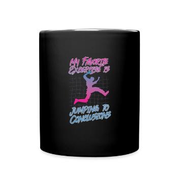 Exercice préféré : Sauter aux conclusions : le motif de la vache - Mug uni - noir - Devant
