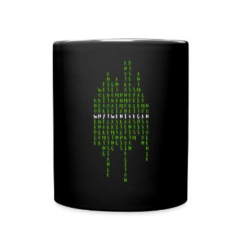Why I went VEGAN 1a - Full Colour Mug - black - Front