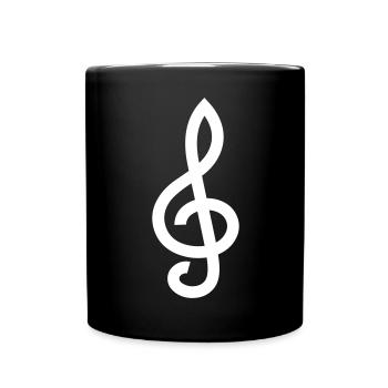 Notenschlüssel - Tasse einfarbig - Schwarz - Vorne