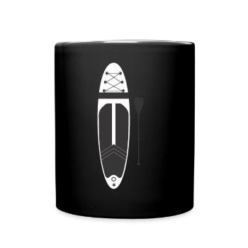 SUP Board - Stand up Paddle - T-Shirt - Tasse einfarbig - Schwarz - Vorne