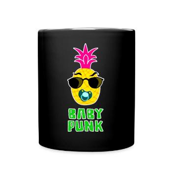 Baby Punk Ananas cool - Tasse einfarbig - Schwarz - Vorne
