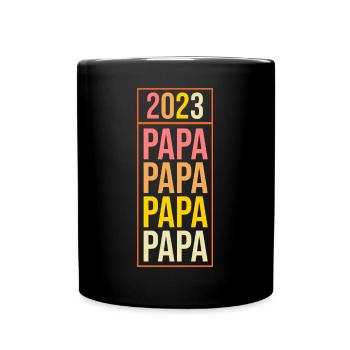 Vater 2023 Schwanger Werdender Papa - Tasse einfarbig - Schwarz - Vorne