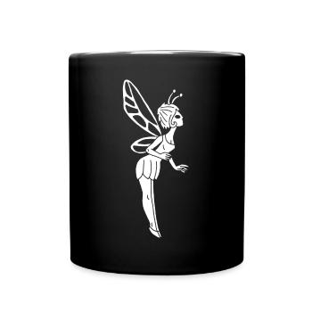 lucky white fairy - Full Colour Mug - black - Front