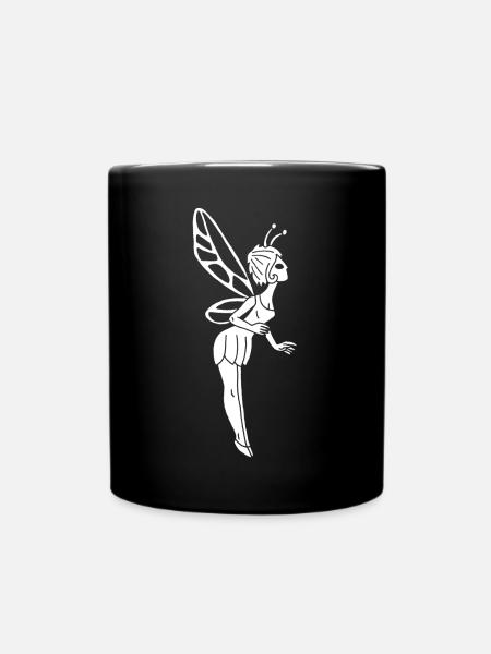 Fée porte bonheur blanche - Mug uni - noir