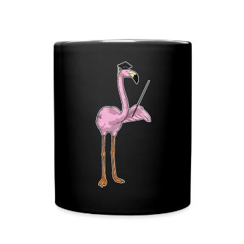 Flamingo Teacher Pointing Stick School - Full Colour Mug - black - Front
