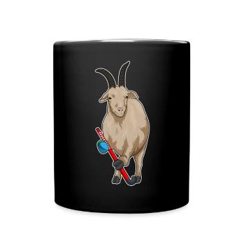 Croquant de hockey sur gazon Goat - Mug uni - noir - Devant