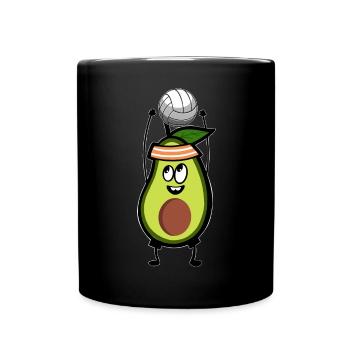 Volleyball Avocado - Tasse einfarbig - Schwarz - Vorne