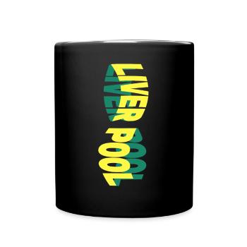 Liverpool England UK City Skyline Font Colorful - Full Colour Mug - black - Front