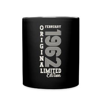 February born 1962 61st birthday gift man - Full Colour Mug - black - Front