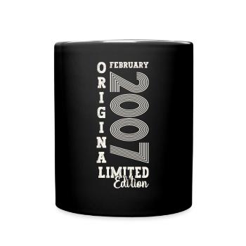 February vintage 2007 16th birthday gift man - Full Colour Mug - black - Front